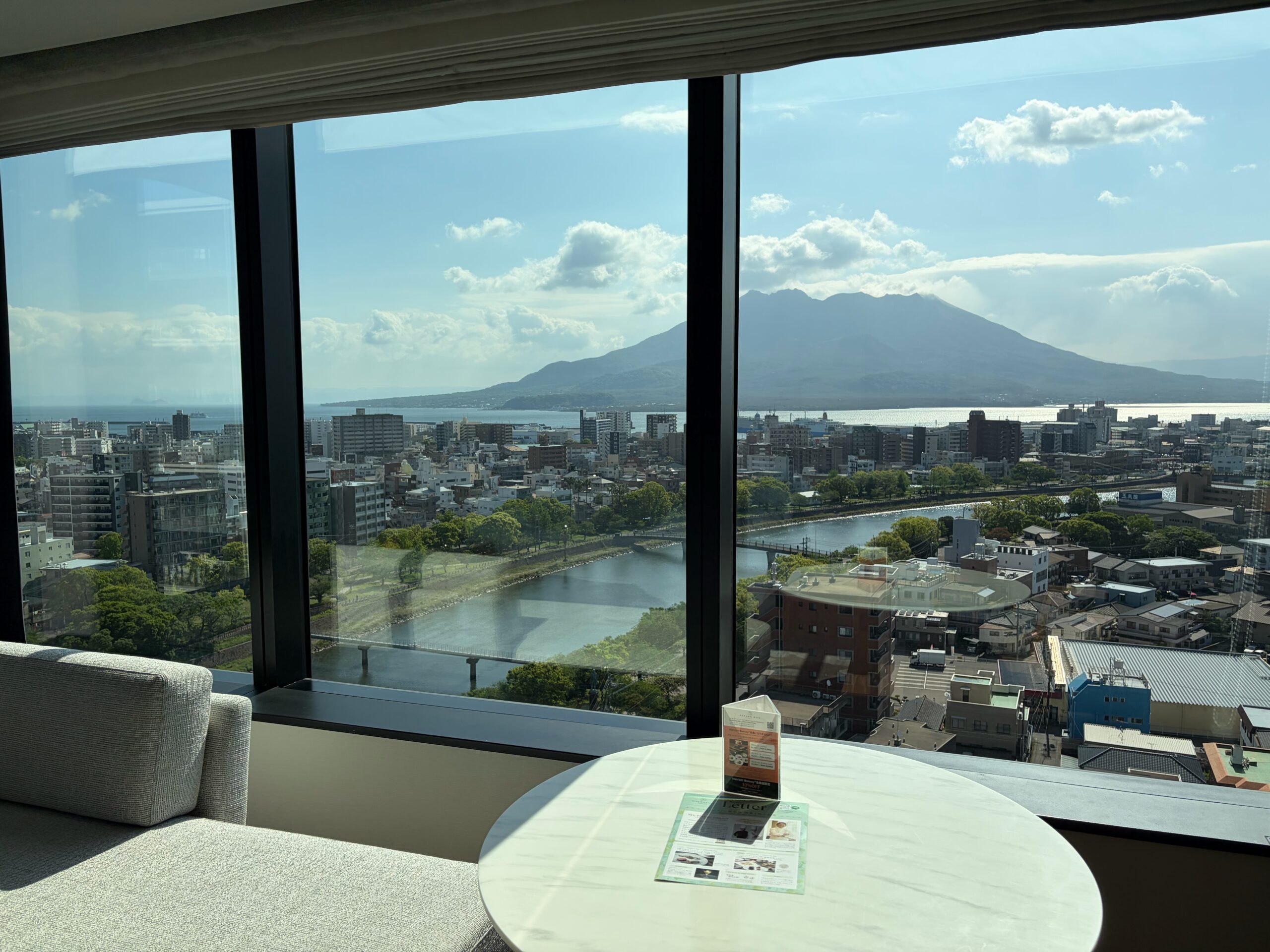 客室から見る桜島の絶景
